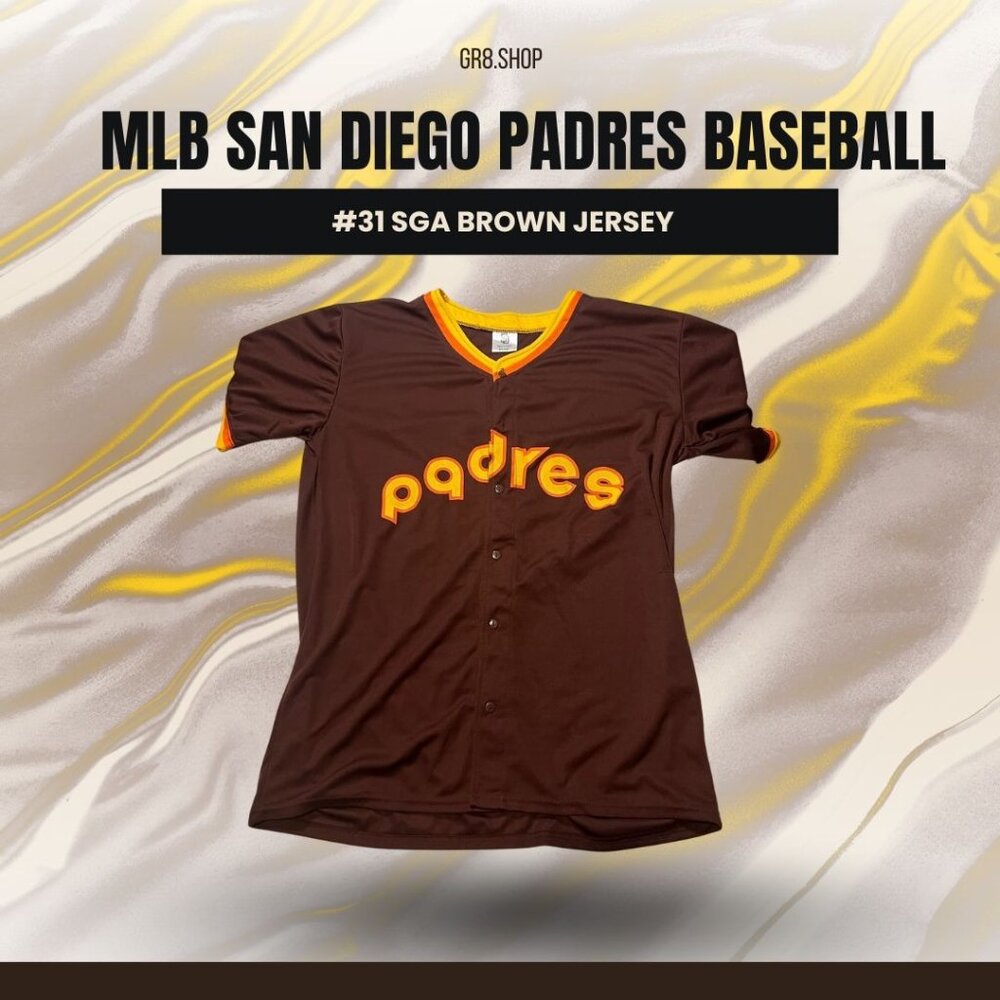 MLB San Diego Padres #31 Whitson Brown Baseball Jersey Button-Up XL
